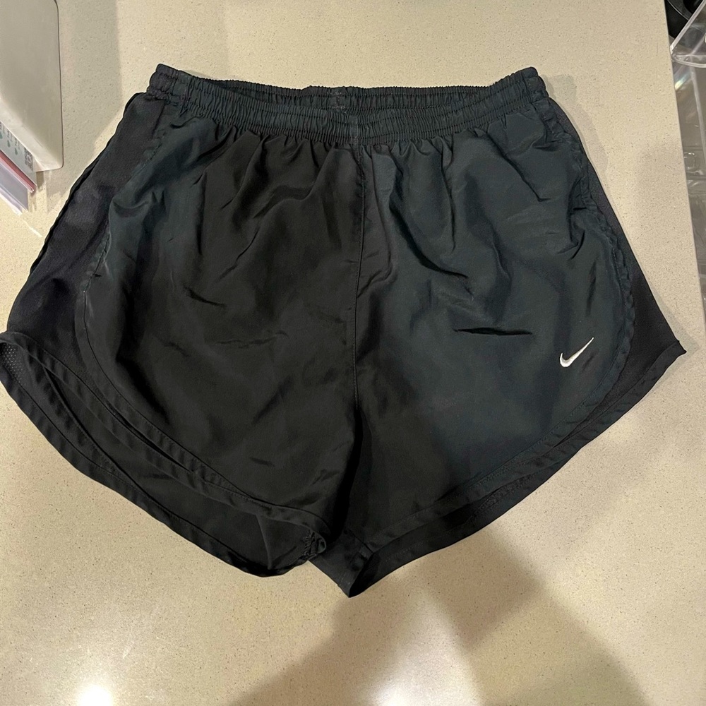 Nike Black Women’s Athletic Running Shorts with White Swoosh